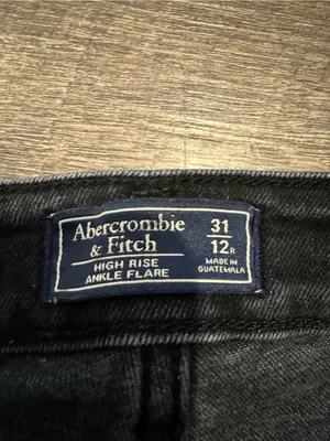 Abercrombie & Fitch Black Ankle Flare High Rise Jeans thumbnail 6