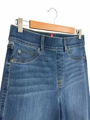 SPANX Seamed Front Wide Leg Jeans Blue Size Medium thumbnail 4
