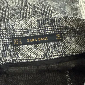 ZARA Y2K Preppy Pleated Plaid High Waist Academia Black White Skirt Size Small thumbnail 3