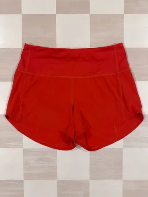 lululemon speed up high rise lined short 4” long carnation red 6 W7BJ8T thumbnail 5