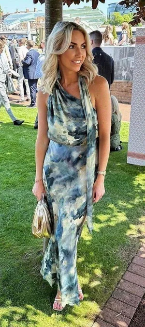 Zara dress halter maxi satin effect gown wedding party coctail bodycon scarf thumbnail 4
