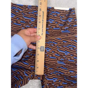 aerie offline biker shorts printed blue brown hi rise nwt Small thumbnail 8