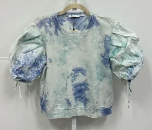 Pure Tie Dye‎ Sweatshirt T-shirt Blouse Puff Sleeve thumbnail 1