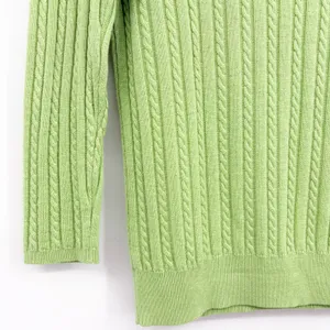Brooks Brothers‎ Womens Silk Cashmere Cable Knit Preppy V-Neck Sweater Green M thumbnail 3