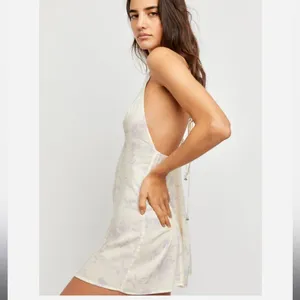 Free People In Control Satin Floral Lace Back Mini Dress NWT M thumbnail 2