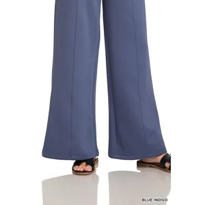Zenana Scuba Collared‎ Pullover & Center Seam Pants Set - Blue Indigo - Medium thumbnail 10