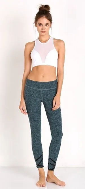 Beyond Yoga Spacedye Strappy Ballet Legging Size M Black/Arctic Teal thumbnail 1