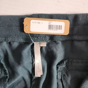 Mono B Pull-on Lightweight Pants Dark Teal Blue Tencel Cropped Size L thumbnail 2