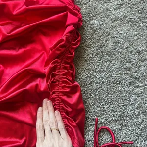 Better Be Red Satin Mini Dress thumbnail 3