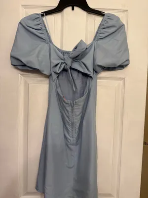 Blue Puff Sleeve Dress thumbnail 4