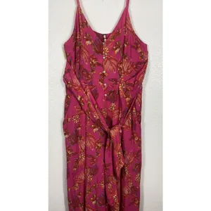 Free People Hot Tropics Jumpsuit Pink Orange Size 2 thumbnail 6