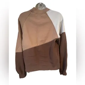 Abercrombie & Fitch‎ Women’s Medium Mini Mockneck Colorblock Fleece Sweatshirt thumbnail 2