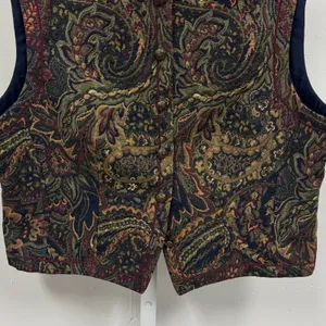 Vintage Spirits in the Pine Women's Tapestry Boho Paisley Button Vest‎ Large thumbnail 5
