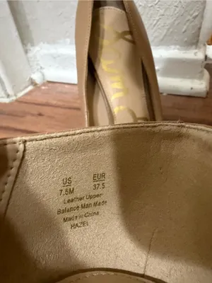 Sam Edelman Tan Nude Pointed-Toe Leather Pumps Heels thumbnail 2