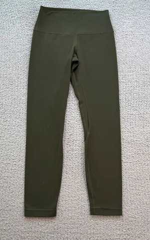 Lululemon Align High Rise Olive Green 25" Yoga Leggings Women's Size 2 thumbnail 1