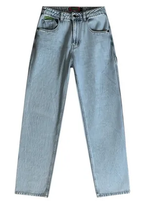 Empyre Cargo Jeans Womens 2 Light Wash Baggy Wide Leg‎ Y2K Skate Denim Pants thumbnail 1