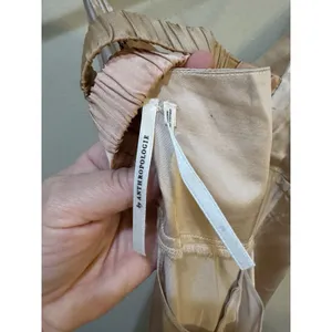 By Anthropologie Colorblock Satin Slip Dress Lounge Wear size XL cream color thumbnail 7