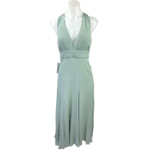 NEW Reformation Green Rosalind Halter Plunge V Cocktail A Line Maxi Dress Size 2 thumbnail 5