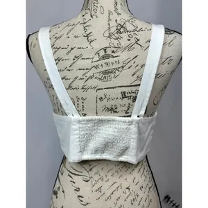 Free People This is Love 4 Button Crop Top White Med thumbnail 10