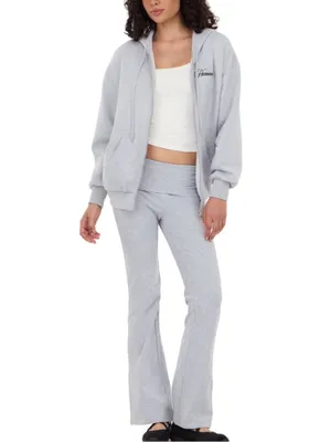 Forever 21 Sequin Angel Wings Grey Hooded Jacket and Pants Set thumbnail 3