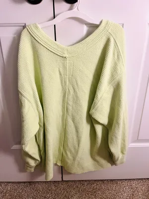 aerie ribbed green sweater  thumbnail 4