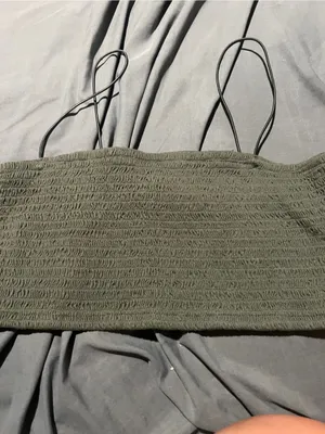 Anthropologie Maeve Olive Smocked Tube Top with Thin Straps thumbnail 3