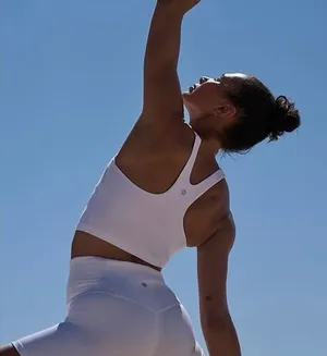 Athleta White Purpose Crop Longline Sports Bra thumbnail 1