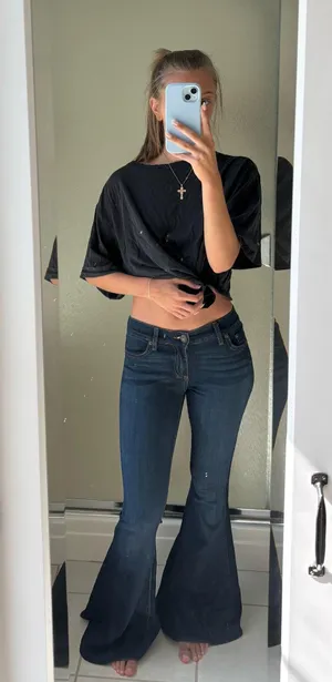 Free People Low-Rise Flare Jeans thumbnail 1