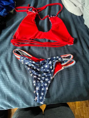 American Flag Bikini Set Medium Red thumbnail 3