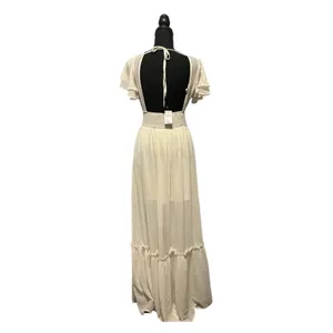 Windsor Summer Daydream Ivory Ruffled Chiffon Maxi Dress (NWT) thumbnail 8