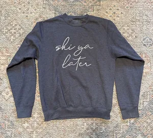 Women's 'Ski Ya Later' Crewneck Sweatshirt - Charcoal thumbnail 1