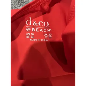 Denim & Co. Beach Twist V-Neck One-Piece with Ruching Red Plus Size 16 thumbnail 5