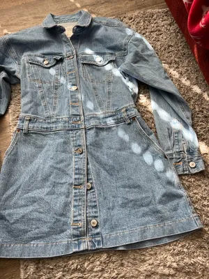 Abercrombie‎ & Fitch Denim Shirt Mini Dress Long Sleeve Utility Western S thumbnail 3