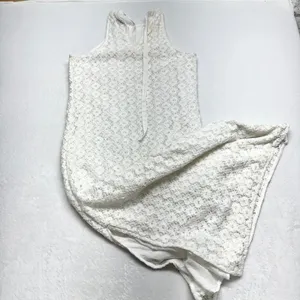 A New Day Lace Maxi Dress Womens Size S White Halter Boho Cotton Lined Floral‎ thumbnail 8