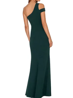 XSCAPE Lucy Long‎ Scuba 14 Green Crepe One Shoulder Dress thumbnail 2
