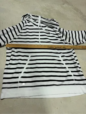 Lauren Ralph Lauren Striped Black & White funnel neck Pullover Sweatshirt large thumbnail 7