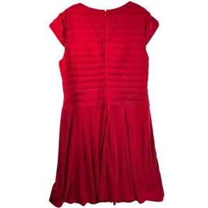 Adrianna Papell Red Mesh Panel V-Neck Cap Sleeve‎ Cocktail Dress Size 16 NEW thumbnail 2