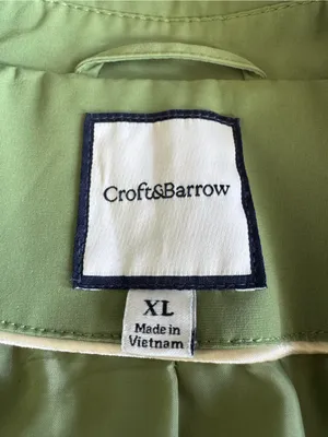 Croft & Barrow Light Green Short Trench Coat Size XL thumbnail 5