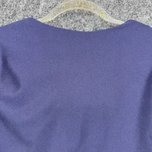 Good American Bodysuit Blue Long Sleeve Deep V Stretch Snap Closure Size 4 thumbnail 4