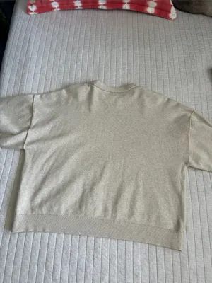 J. Crew Drop-shoulder oatmeal classic crew cotton boxy pullover sweater XL thumbnail 7