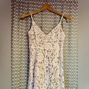 Lulus | One Wish White Lace Midi Dress, Size M thumbnail 6