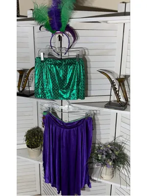 Vintage mermaid queen Halloween costume top bodysuit dress headband beaded L thumbnail 11