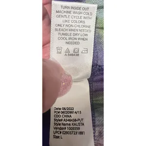 LOGO by Lori Goldstein QVC Rayon Purple Top with Tie-Dye Mesh Hem Size Large thumbnail 8