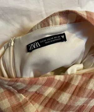 ZARA halter top gingham dress thumbnail 4