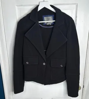 ANTHROPOLOGIE Tailored Moto Button Front Pea Coat Blazer W1469 Sz M thumbnail 3