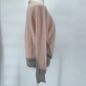 Marc by Marc Jacobs Cashmere Colorblock Sweater Pink Gray Silk Hem M thumbnail 4