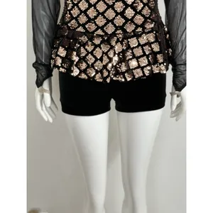 Weissman Dance Costume Black Gold Sequin Glam Dancecore Competition Medium Adult thumbnail 8