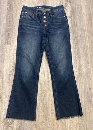 J.Crew Demi Boot Crop Dark Wash High Rise Button Fly Raw Hem Jeans 27 thumbnail 1