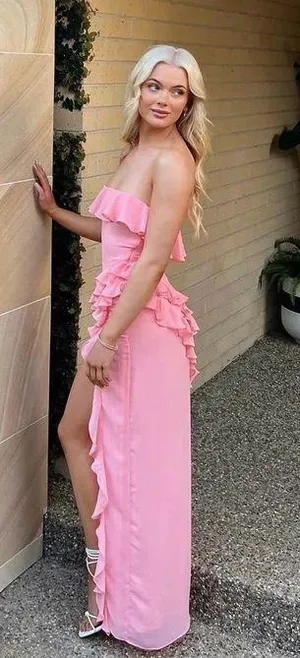 House Of CB Sarina Apricot Ruffle Maxi Dress thumbnail 4