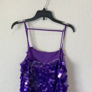 Topshop Sequin Disc Mini Dress in Purple Size 2 NWT thumbnail 7